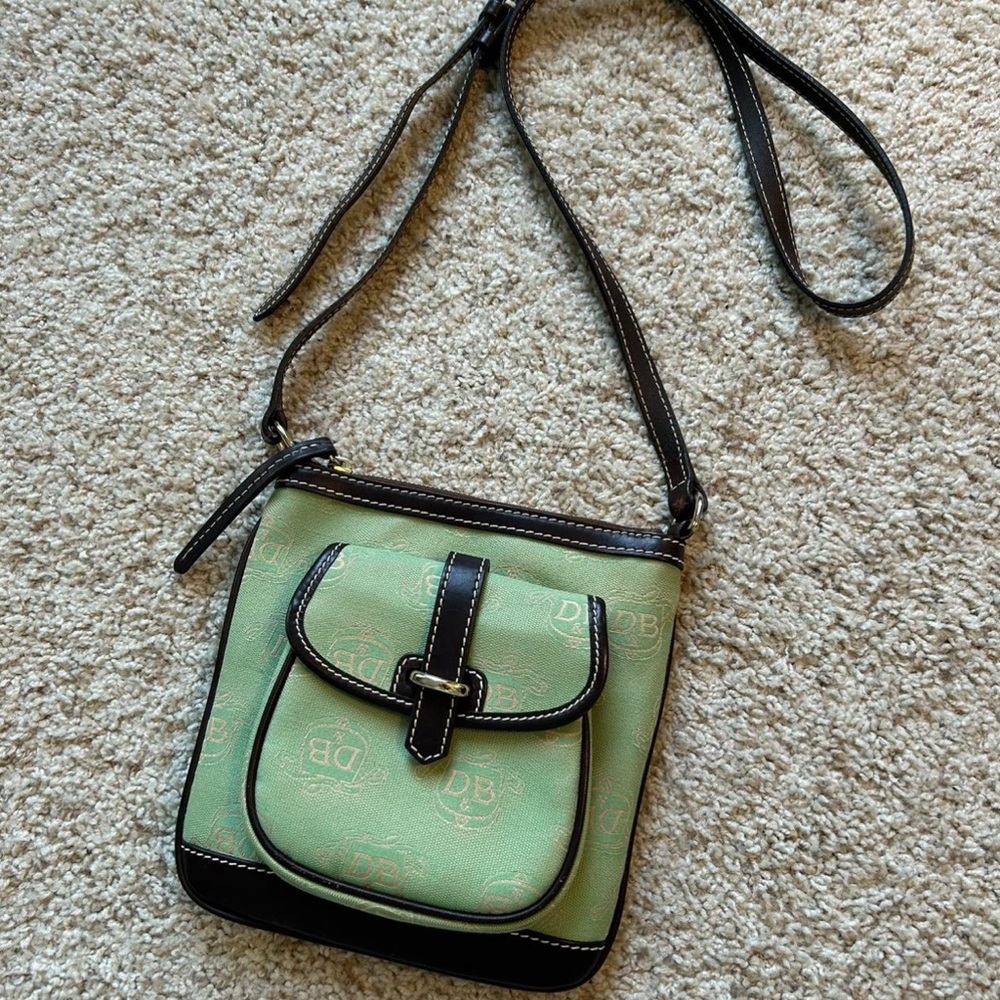 Dooney & Bourke Mint Green and Black Crossbody Bag